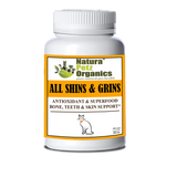 All Shins & Grins Capsules - Antioxidant Super Food Bone, Eye, Teeth & Skin Support Dog & Cat* | Animal Vitamins & Supplements | pethousekh