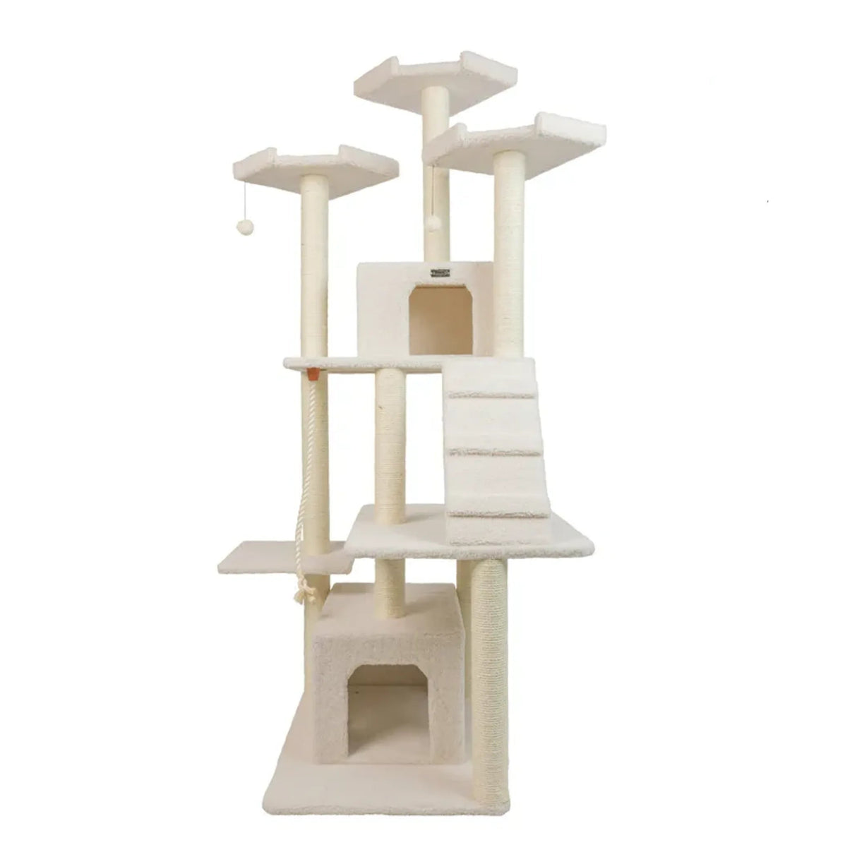 Armarkat B8201 Ivory Cat Tree 82 Inch Multi - Level With Ramp | Scratchers | pethousekh