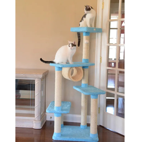 Armarkat Cat Climber, Real Wood Cat Junggle Tree Skyblue | Scratchers | pethousekh