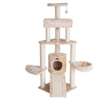 Armarkat Real Wood Spacious Thick Fur Cat Tower W Lounge | Scratchers | pethousekh