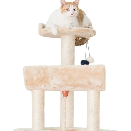 Armarkat Real Wood Spacious Thick Fur Cat Tower W Lounge | Scratchers | pethousekh