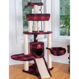 Armarkat Real Wood Spacious Thick Fur Cat Tower W Lounge | Scratchers | pethousekh