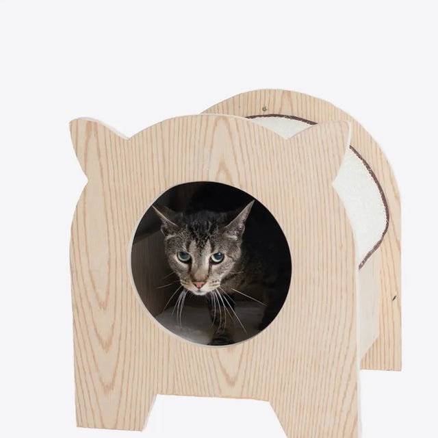 Armarkat S1203 Premium Wood Cat Hideaway With Sisal | Scratchers | pethousekh