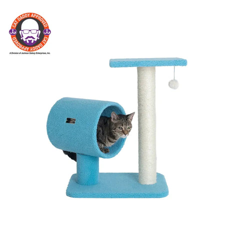 Armarkat Sky Blue 25 - Inch Cat Tree With Wood Scratcher | Scratchers | pethousekh