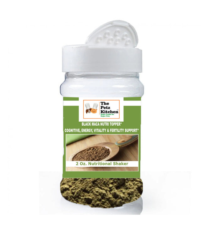 Black Maca - Cognitive Energy & Fertility Support* The Petz Kitchen - Organic & Human Grade Ingredients For Home Prepared Meals & Treats | Animal Vitamins & Supplements | pethousekh