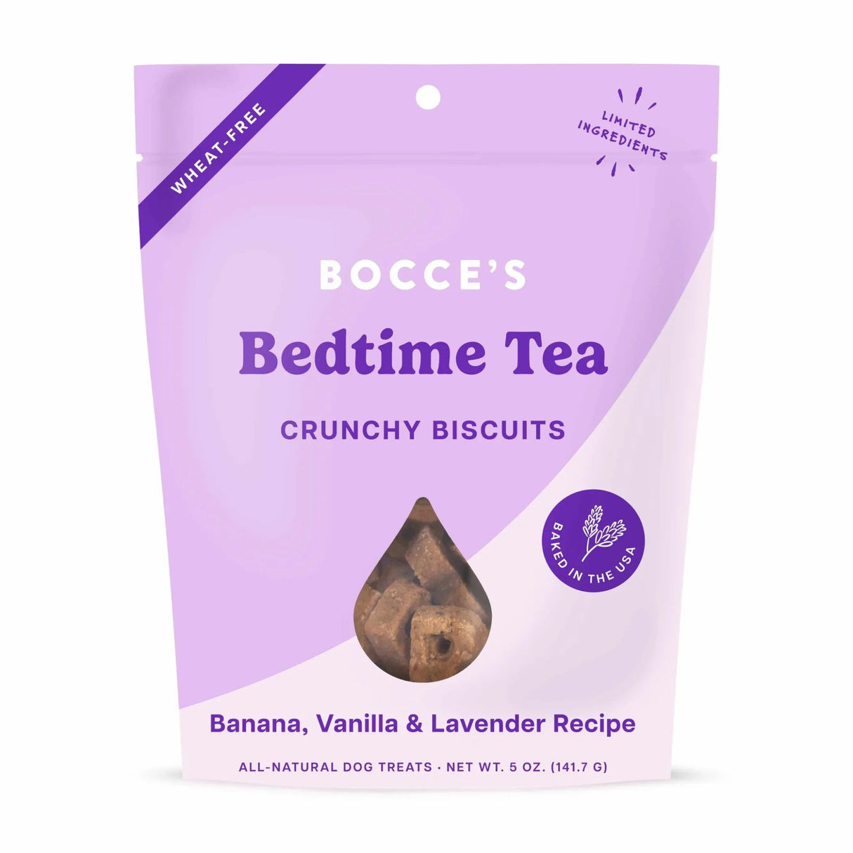 Bocce's Bakery Bedtime Tea Biscuit Dog Treats 5oz | Biscuits & Crunchy Treats | pethousekh