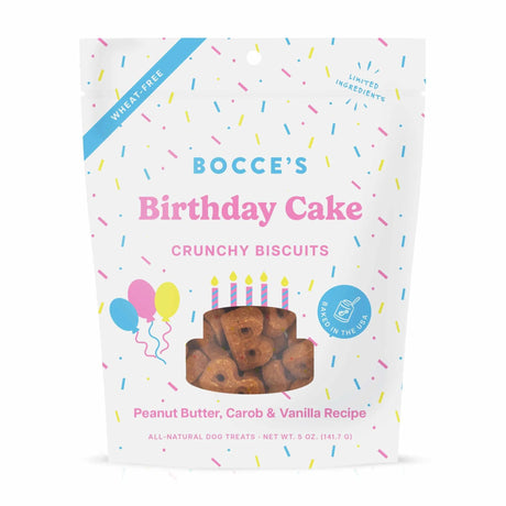Bocce's Bakery Birthday Cake Biscuit Dog Treats 5oz | Biscuits & Crunchy Treats | pethousekh
