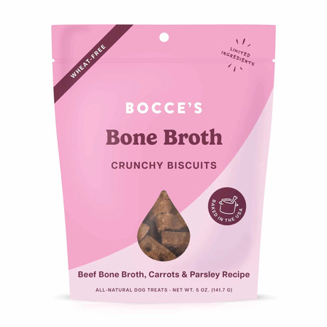 Bocce's Bakery Bone Broth Infused Dog Biscuits 5oz | Biscuits & Crunchy Treats | pethousekh