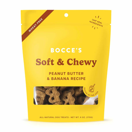 Bocce's Bakery Peanut Butter & Banana Soft & Chewy Dog Treats 6oz | Soft & Chewy Treats | pethousekh