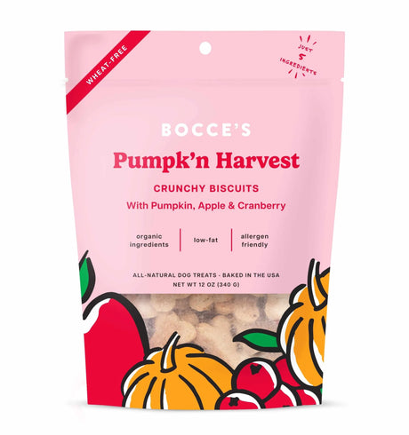 Bocce's Bakery Pumpkin Harvest Organic Dog Biscuits 12oz | Biscuits & Crunchy Treats | pethousekh