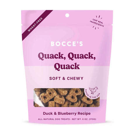 Bocce's Bakery Quack Quack Quack Soft & Chewy Dog Treats 6oz | Soft & Chewy Treats | pethousekh