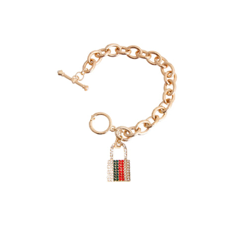 Designer Inspired Rhinestone Lock Pendant | Dog Collars | pethousekh
