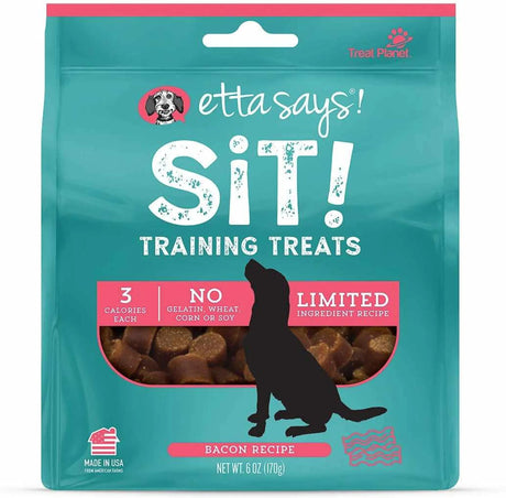 Etta Says! Sit! Dog Training Treats Bacon Recipe 6oz | Soft & Chewy Treats | pethousekh