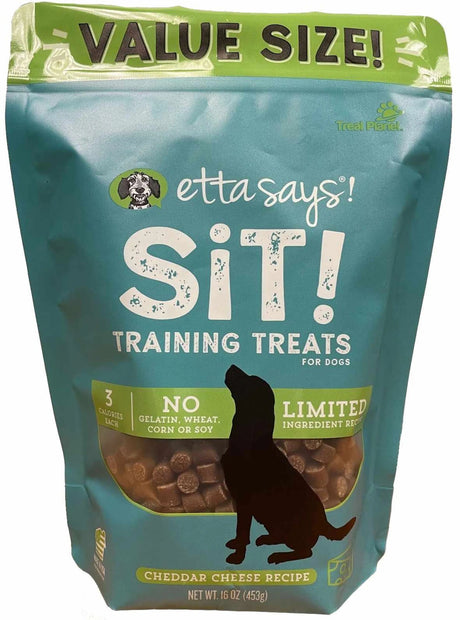 Etta Says! Sit! Dog Training Treats Cheese Recipe Value Bag 16oz | Soft & Chewy Treats | pethousekh