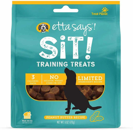 Etta Says! Sit! Dog Training Treats Peanut Butter Recipe 6oz | Soft & Chewy Treats | pethousekh