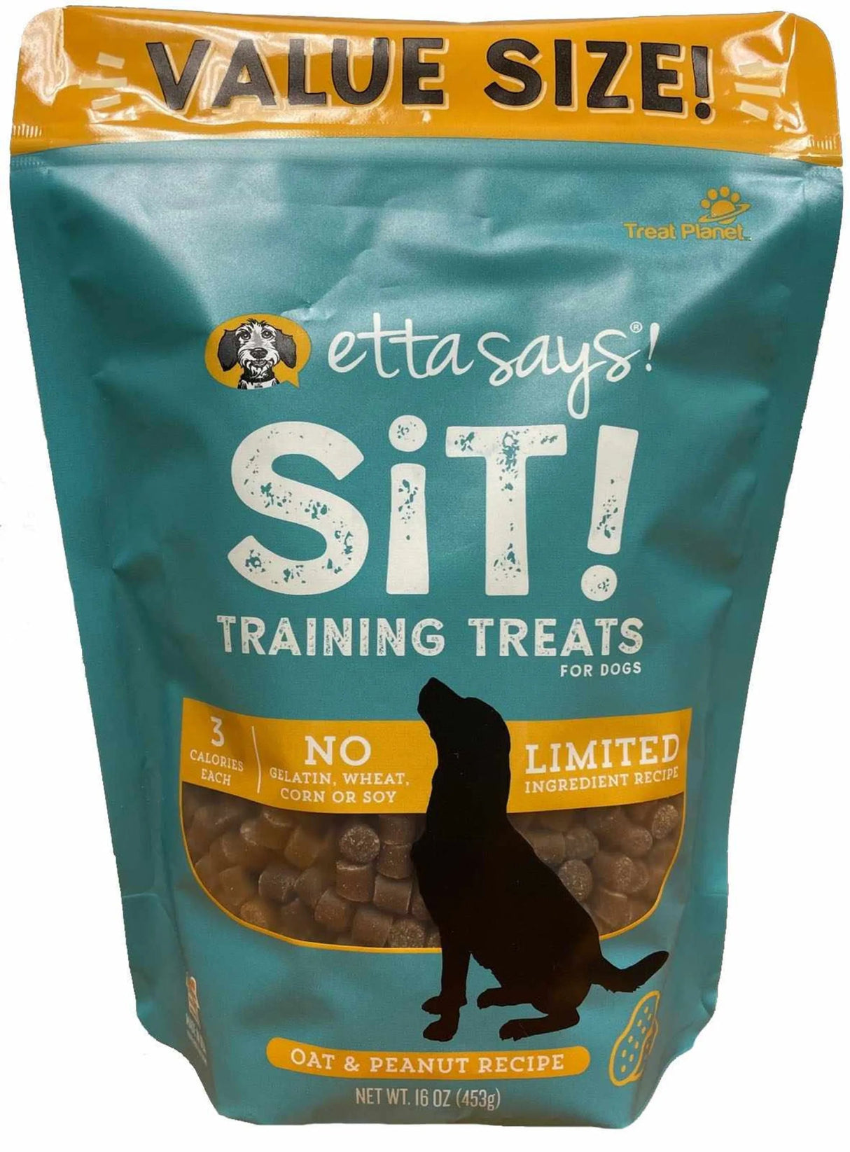 Etta Says! Sit! Dog Training Treats Peanut Butter Recipe Value Bag 16oz | Soft & Chewy Treats | pethousekh