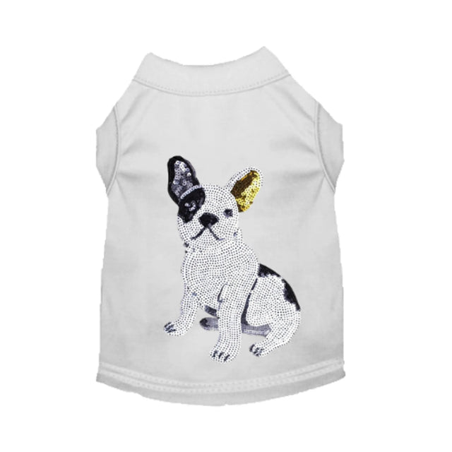 Frenchie Sequin Tee | Dog Clothes | pethousekh