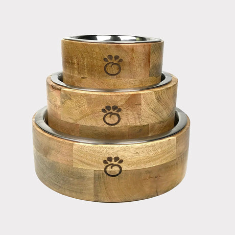 GF Pet Mango Wood Bowl Single | Food & Water Bowls | pethousekh