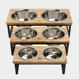 GF Pet Wood & Metal Elevated Feeder | Food & Water Bowls | pethousekh