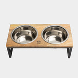 GF Pet Wood & Metal Elevated Feeder | Food & Water Bowls | pethousekh