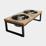 GF Pet Wood & Metal Elevated Feeder | Food & Water Bowls | pethousekh