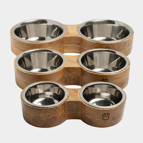 GF Pet Wood & Metal Feeder Double Diner | Food & Water Bowls | pethousekh