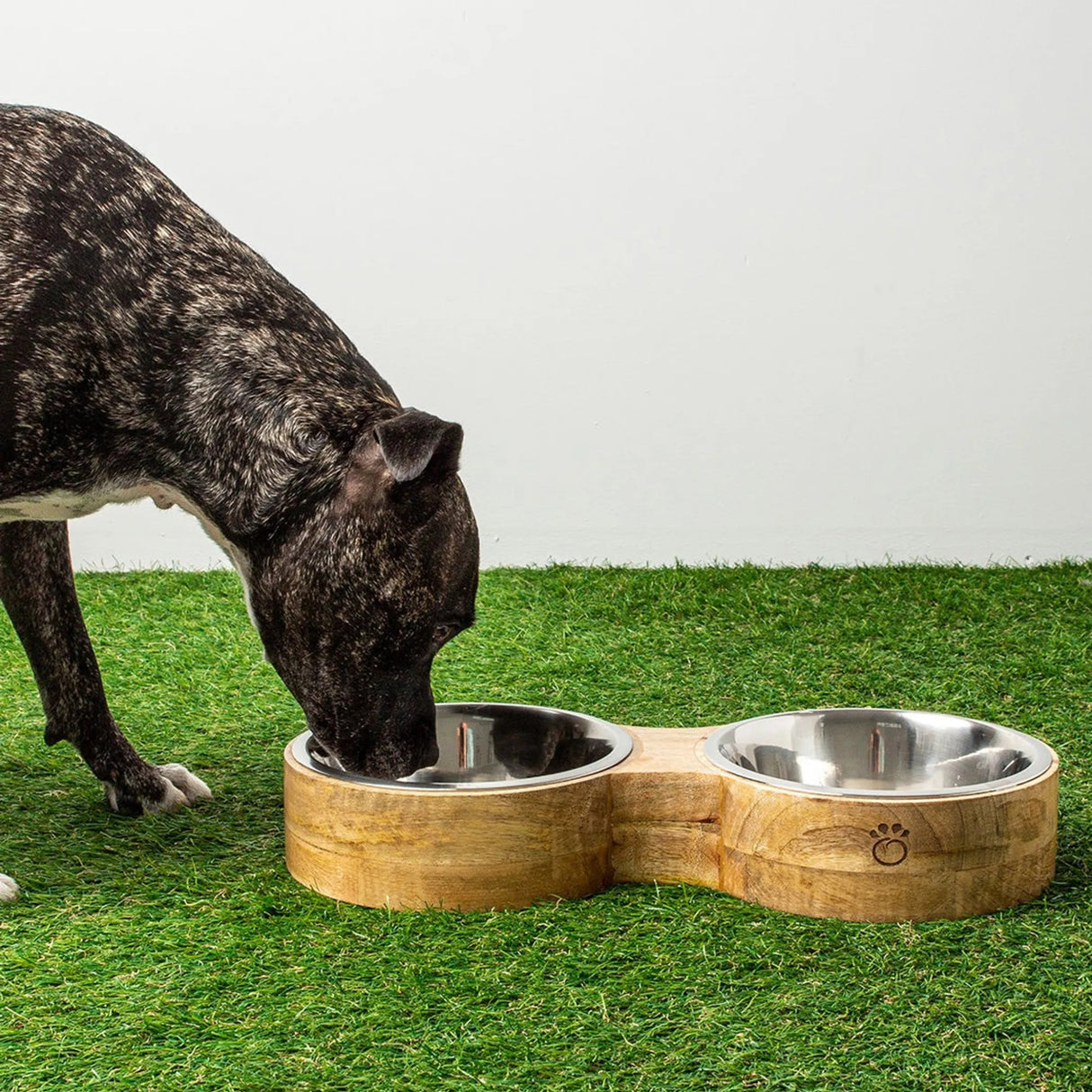 GF Pet Wood & Metal Feeder Double Diner | Food & Water Bowls | pethousekh