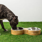 GF Pet Wood & Metal Feeder Double Diner | Food & Water Bowls | pethousekh
