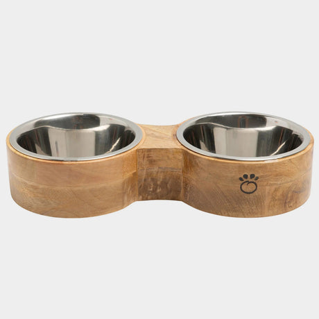 GF Pet Wood & Metal Feeder Double Diner | Food & Water Bowls | pethousekh