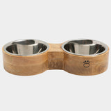 GF Pet Wood & Metal Feeder Double Diner | Food & Water Bowls | pethousekh