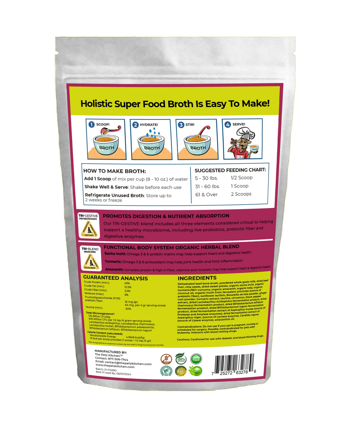 Goats Milk + Bone Broth Base Max* Joint, Skin & Coat Support Broth* The Petz Kitchen Dog & Cat | Animal Vitamins & Supplements | pethousekh