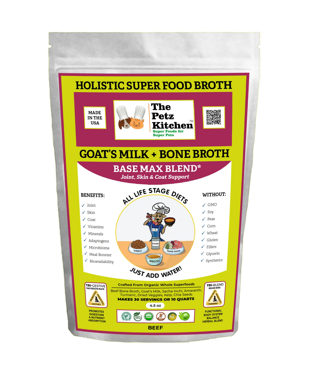 Goats Milk + Bone Broth Base Max* Joint, Skin & Coat Support Broth* The Petz Kitchen Dog & Cat | Animal Vitamins & Supplements | pethousekh