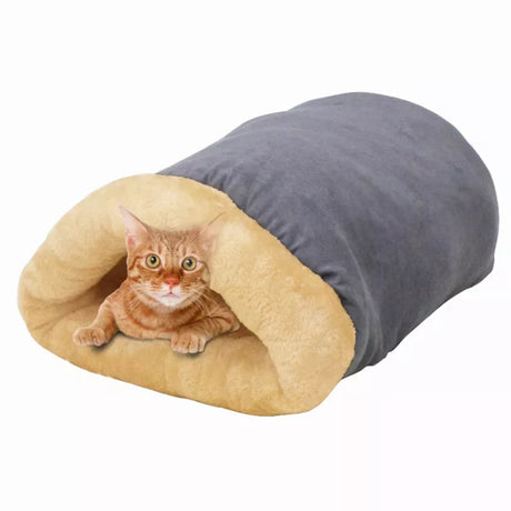 GOOPAWS 4 in 1 Self Warming Burrow Cat Bed, Pet Hideway Sleeping Cuddle Cave | Cat Beds | pethousekh