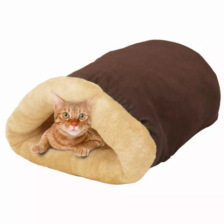 GOOPAWS 4 in 1 Self Warming Burrow Cat Bed, Pet Hideway Sleeping Cuddle Cave | Cat Beds | pethousekh