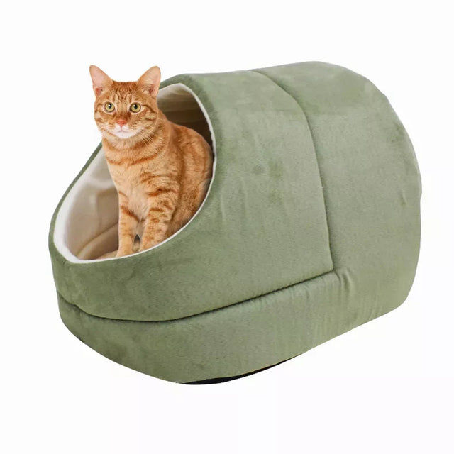 GOOPAWS Cat Cave for Cat and Warming Burrow Cat Bed, Pet Hideway Sleeping Cuddle Cave | Cat Beds | pethousekh