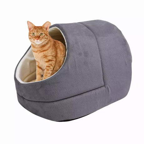 GOOPAWS Cat Cave for Cat and Warming Burrow Cat Bed, Pet Hideway Sleeping Cuddle Cave | Cat Beds | pethousekh