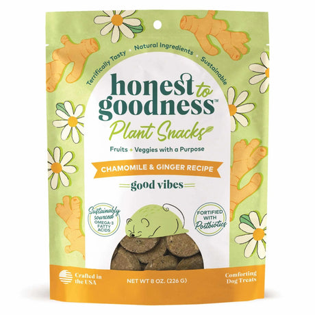 Honest To Goodness(TM) Plant Snacks Good Vibes Chamomile & Ginger Recipe Dog Treats 8oz | Biscuits & Crunchy Treats | pethousekh