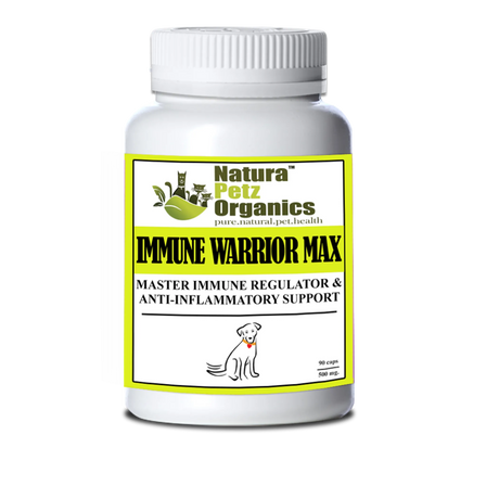 Immune Warrior Max Master Blend Capsules* Immune Regulator & Anti - Inflammatory Support* For Dogs & Cats | Animal Vitamins & Supplements | pethousekh