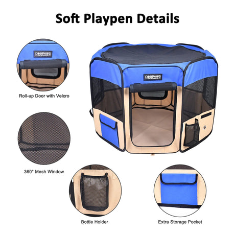 JESPET Portable Dog Playpens 36 - 61 Inch Soft Kennel | Pet Carriers | pethousekh