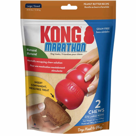 Kong Marathon Peanut Butter Large 2 Pack Chew Treat | Soft & Chewy Treats | pethousekh