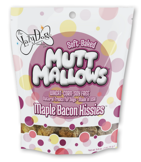 Lazy Dog Mutt Mallows Maple Bacon Kissies Dog Treat 5oz | Soft & Chewy Treats | pethousekh