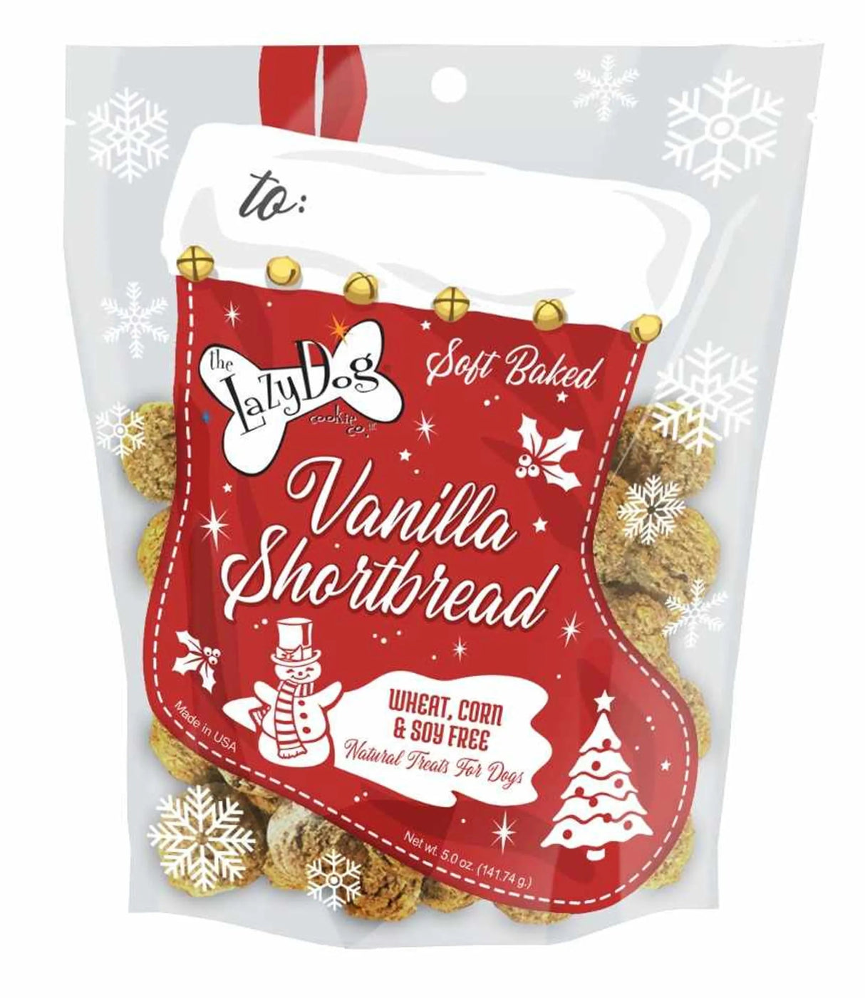 Lazy Dog Vanilla Shortbread Stocking | Soft & Chewy Treats | pethousekh