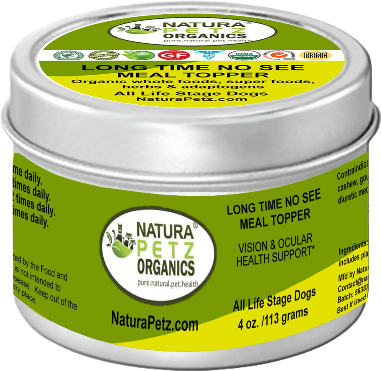 Long Time No See Meal Topper* Vision & Ocular Health Support* In Dogs And Cats* | Dog Food Toppers | pethousekh