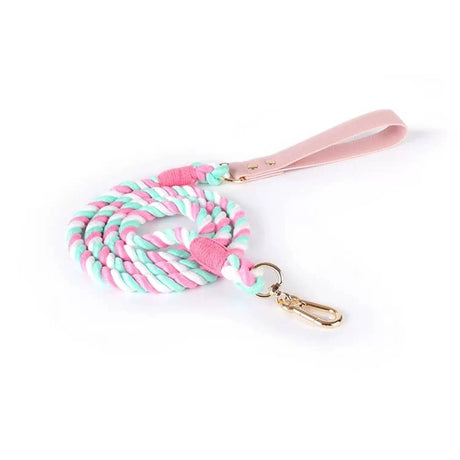 Luxe Royal Leather Rope Leash and Collar Set - Size: | Pack Of: 1 | Dog Collars | pethousekh