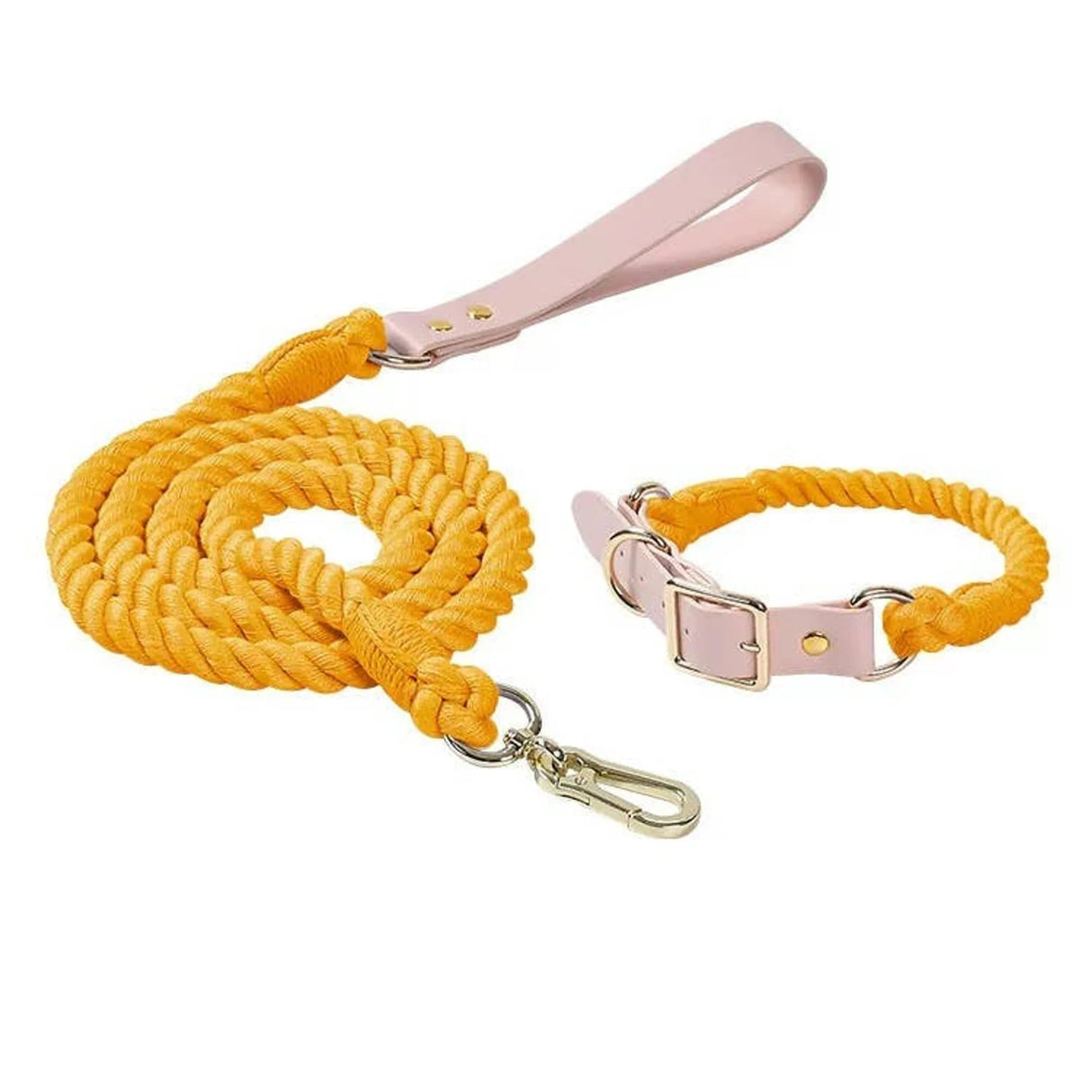 Luxe Royal Leather Rope Leash and Collar Set - Size: | Pack Of: 1 | Dog Collars | pethousekh
