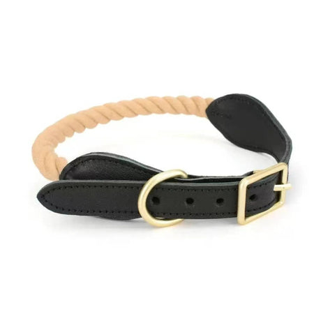 Luxe Royal Pink Leather Rope Dog Collar With Brass Hardware | Dog Collars | pethousekh