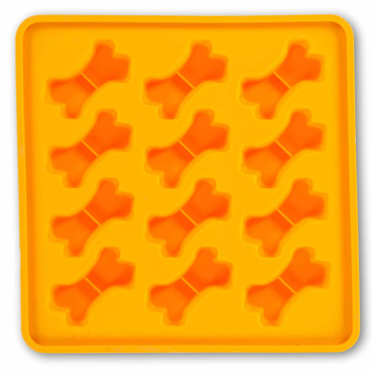 Messy Mutts Framed Silicone Dog Treat Making Mold Bone Shape Orange 10" x 10" | Feeding Accessories | pethousekh