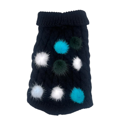 Mink Pom Knit Dog Sweater | Dog Clothes | pethousekh