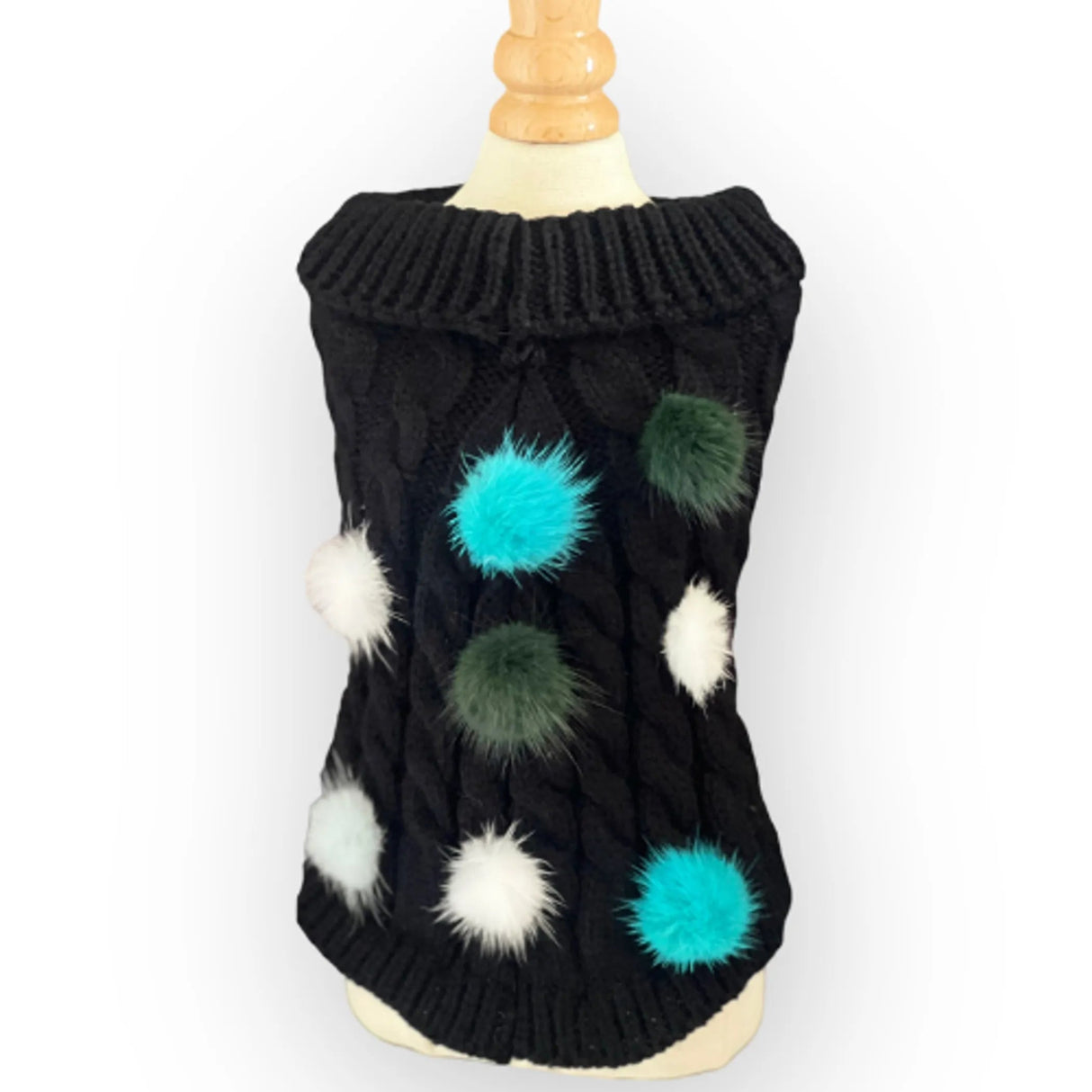 Mink Pom Knit Dog Sweater | Dog Clothes | pethousekh