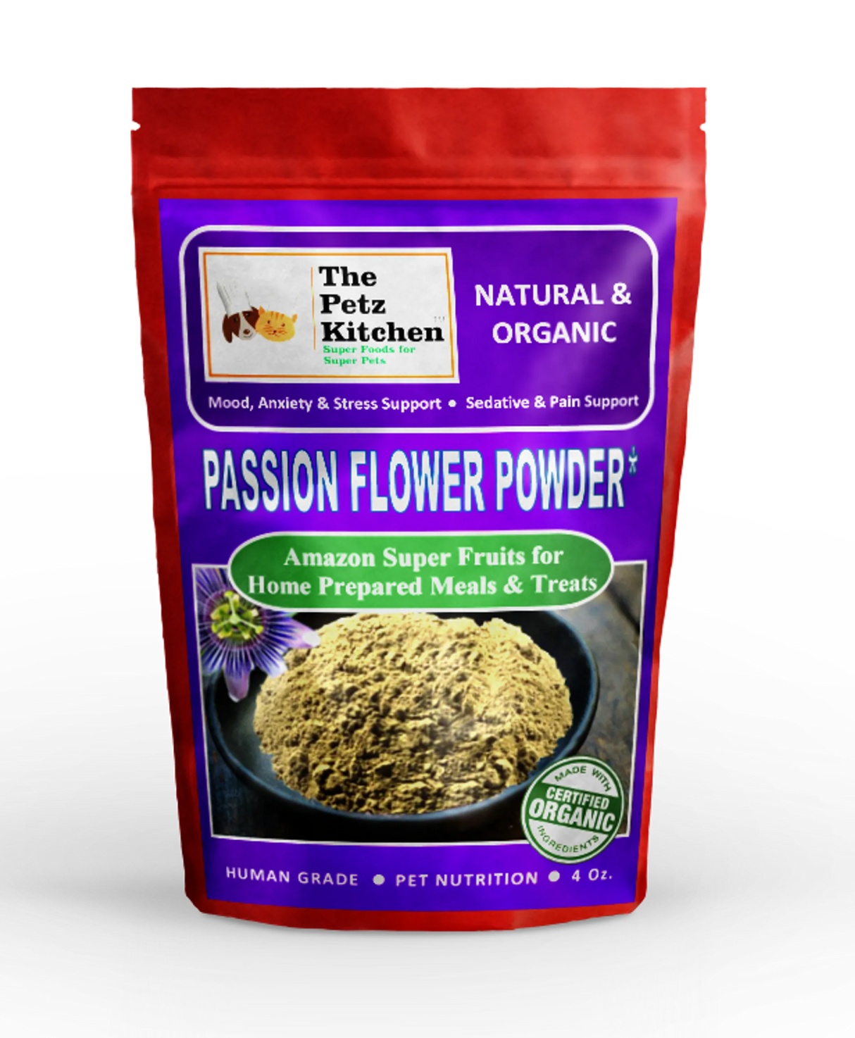 Passion Flower - Mood Anxiety Stress Sedative & Pain Support* - The Petz Kitchen | Animal Vitamins & Supplements | pethousekh